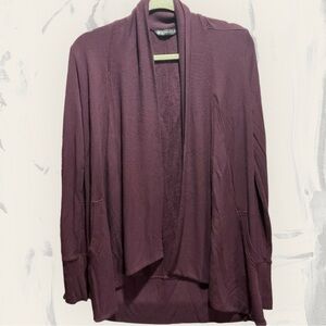 ATHLETA Wine Color Open Front Modal Cardigan